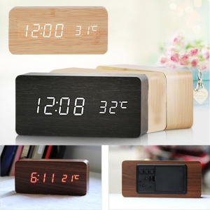 Laikrodis "Medžio stilius" (rudas+raudonas)