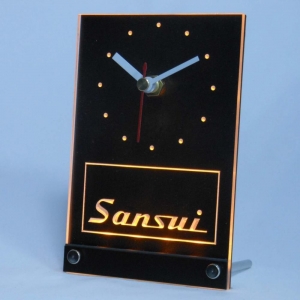 LED PRO 3D stalo laikrodis "Sansui" (geltonas)