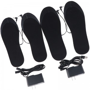 Šildantys vidiniai batų padai "Juodoji elegancija 3" (USB, įkroviklis)