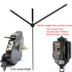 Sieninio laikrodžio mechanizmas "Dvi strėlės" (11mm ašis)