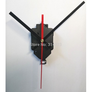 Sieninio laikrodžio mechanizmas "Juodoji klasika su raudona rodykle" (16.5mm ašis)