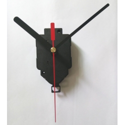 Sieninio laikrodžio mechanizmas "Juodai neaštru su raudona rodykle" (22mm ašis)