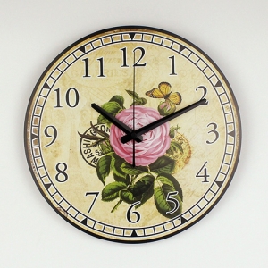 Sieninis laikrodis "Meilės rožė ir drugelis 2"