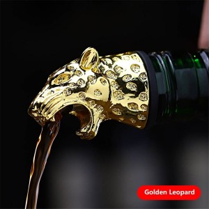 Šampano ir vyno butelio kamštis "Premium Gold Leopard"