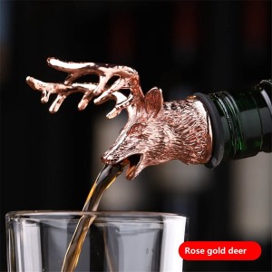 Šampano ir vyno butelio kamštis "Premium Rose Gold Elk"
