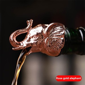 Šampano ir vyno butelio kamštis "Premium Rose Gold Elephant"