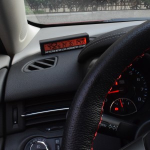 Automobilio LCD laikrodis - termometras "Tikslumas 4"