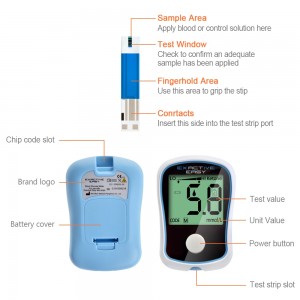 Cukraus ir gliukozes kiekio kraujyje matuoklis "Blood Sugar Monitoring Pro" (mol)