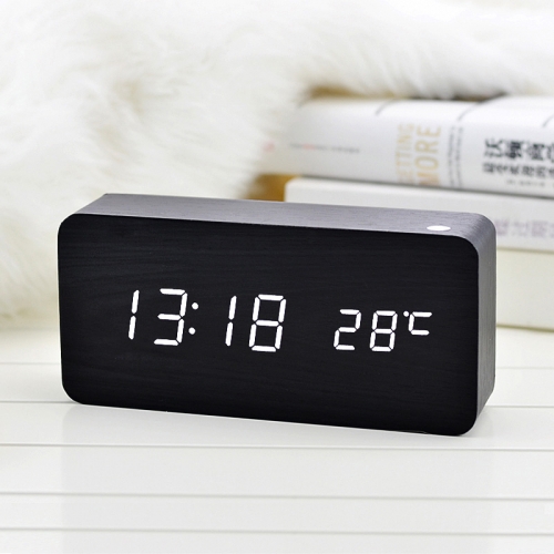 Laikrodis "Medžio stilius" (juodas+baltas)