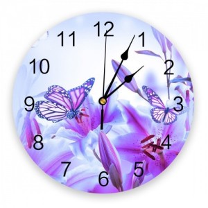 Sieninis laikrodis "Drugelis ir lelija" (25 cm)