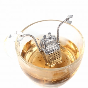 Plieninis arbatos sietelis "Robotukas"