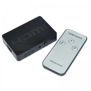 3 HDMI į vieną HDMI paskirstytojas (1080P, distacinis valdymas)
