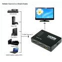5 HDMI į vieną HDMI paskirstytojas (1080P, distacinis valdymas)
