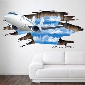 3D lipdukas "Atskrenda lėktuvas" (60 x 90 cm)
