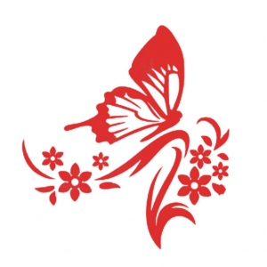 Veidrodinis lipdukas "Raudonasis drugelis" (53 x 50 cm)