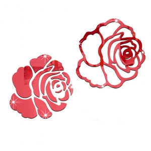 Veidrodinis lipdukas "2 raudonos rožės" (28 x 28 cm)