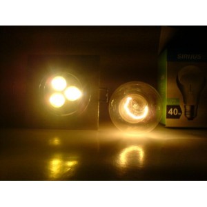 3W šiltai balta įmontuojama LED lemputė