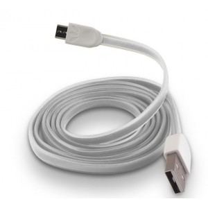 Kabelis USB 2.0 A kištukas - micro USB B kištukas (1 m plokščias silikoninis)