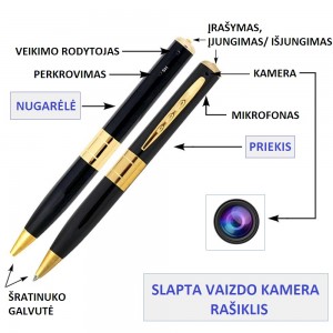 Slapta kamera - rašiklis