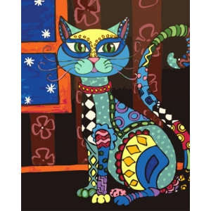 Paveikslas "Puikioji spalvotoji katė įdėmiai į tave žūrinti"