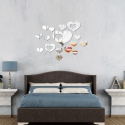 Veidrodiniai lipdukai "Meilės širdelės" (40 x 60 cm)