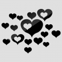 Veidrodiniai lipdukai "Meilės širdelės" (40 x 60 cm)