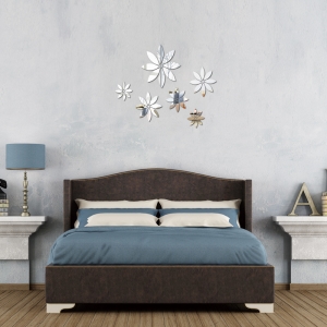 Veidrodiniai lipdukai "Nuostabieji žiedai" (45 x 45 cm)