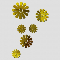 Veidrodiniai lipdukai "Nuostabieji žiedai 2" (45 x 45 cm)