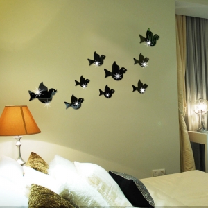 Veidrodiniai lipdukai "Puikieji paukšteliai" (45 x 45 cm)