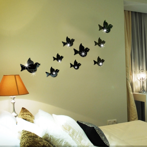 Veidrodiniai lipdukai "Puikieji paukšteliai" (45 x 45 cm)