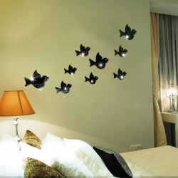 Veidrodiniai lipdukai "Puikieji paukšteliai" (45 x 45 cm)