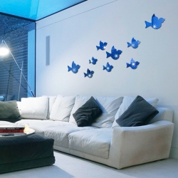 Veidrodiniai lipdukai "Puikieji paukšteliai" (45 x 45 cm)