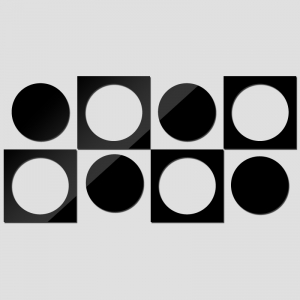 Veidrodiniai lipdukai "Rutuliai ir kvadratai" (30 x 60 cm)