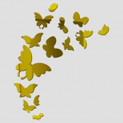 Veidrodiniai lipdukai "Nuostabieji drugeliai 2" (30 x 60 cm)