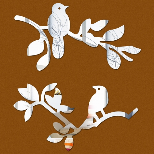 Veidrodiniai lipdukai "Puikieji paukšteliai 2" (45 x 45 cm)