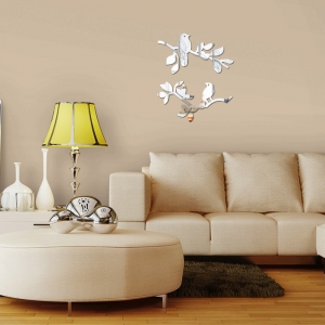 Veidrodiniai lipdukai "Puikieji paukšteliai 2" (45 x 45 cm)