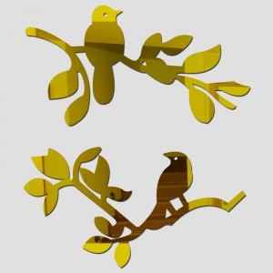 Veidrodiniai lipdukai "Puikieji paukšteliai 2" (45 x 45 cm)