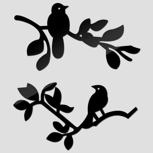 Veidrodiniai lipdukai "Puikieji paukšteliai 2" (45 x 45 cm)