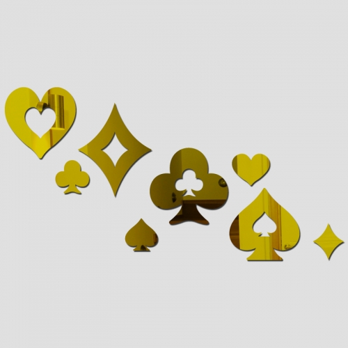 Veidrodiniai lipdukai "Kortų magija" (42 x 65 cm)