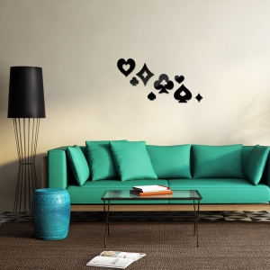 Veidrodiniai lipdukai "Kortų magija" (42 x 65 cm)