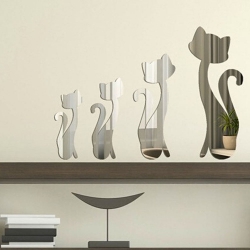 Veidrodiniai lipdukai "Keturi katinai"