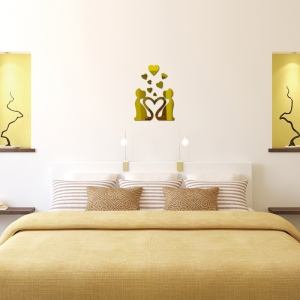 Veidrodiniai lipdukai "Įsimylėję katinukai"