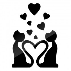 Veidrodiniai lipdukai "Įsimylėję katinukai"