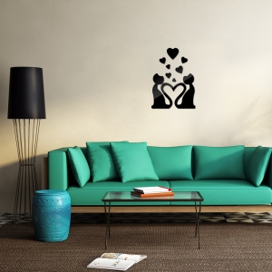 Veidrodiniai lipdukai "Įsimylėję katinukai"