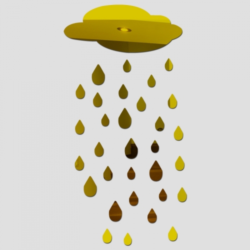 Veidrodiniai lipdukai "Lietaus debesėlis" (20 x 60 cm)