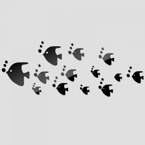 Veidrodiniai lipdukai "Tropinės žuvelės" (40 x 60 cm)