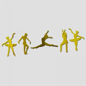 Veidrodiniai lipdukai "Šokėjai"