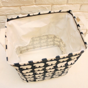 Medvilninė daiktadėžė "Stilingieji dryžiukai" (40 x 35 x 25 cm)