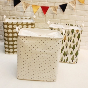 Medvilninė daiktadėžė "Stilingieji taškiukai" (40 x 35 x 25 cm)