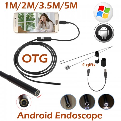 Ypatingai plona filmavimo kamera (USB, Android, 6 LED, 5.5 mm Lens)